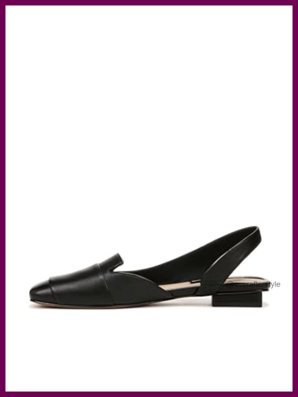 Slingback Ballet Flats Square Toe Leather Work Shoes